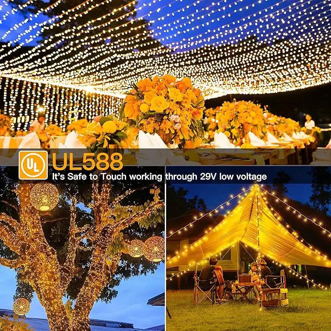 Ollny Outdoor String Lights 800LED 262FT, Warm White Waterproof Fairy Light with Remote Plug in, 8 Modes Timers Dimmable Christmas Lights for Outside Indoor Bedroom Patio Camping Garden by GreenHaven Gardens