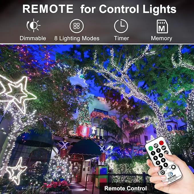 KNONEW 600ft 1500 LED String Lights Outdoor Christmas Lights 8 Modes & Timer Fairy Light Plug in Waterproof LED String Lights for Xmas Yard Tree Wedding Party Holiday Decorations (Cool White) by GreenHaven Gardens