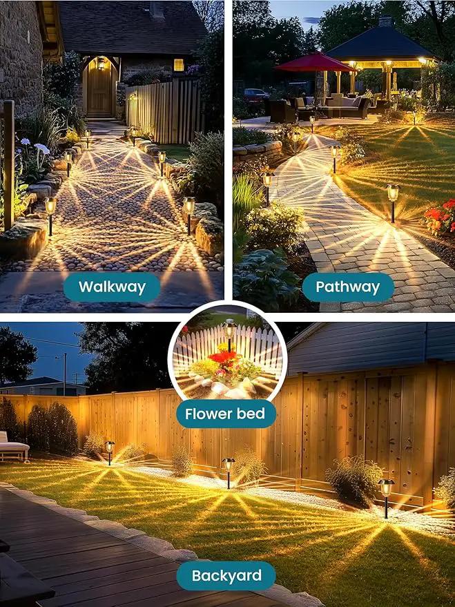 Solar Lights Outdoor Waterproof,6 Pack Bronze Pathway Lights with 10-40 LM Dimmable Glass and Metal, Solar Powered Garden Decor for Yard,Patio,Pathway,Driveway(Warm White) by GreenHaven Gardens