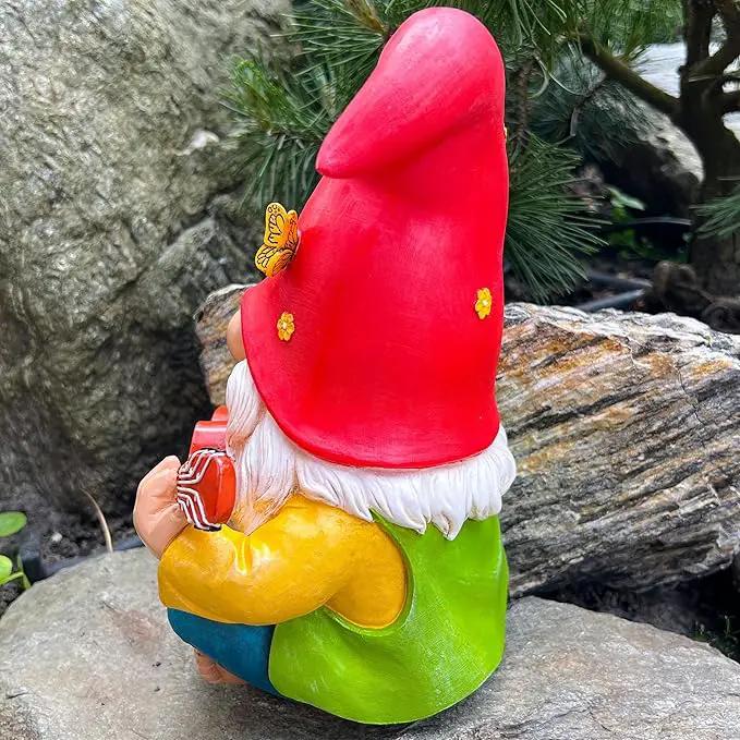 Mood Lab Garden Gnome - Funny Hippie Gnome Figurine - 9.25 Inch Tall Lawn Statue - for Outdoor or House Decor by GreenHaven Gardens