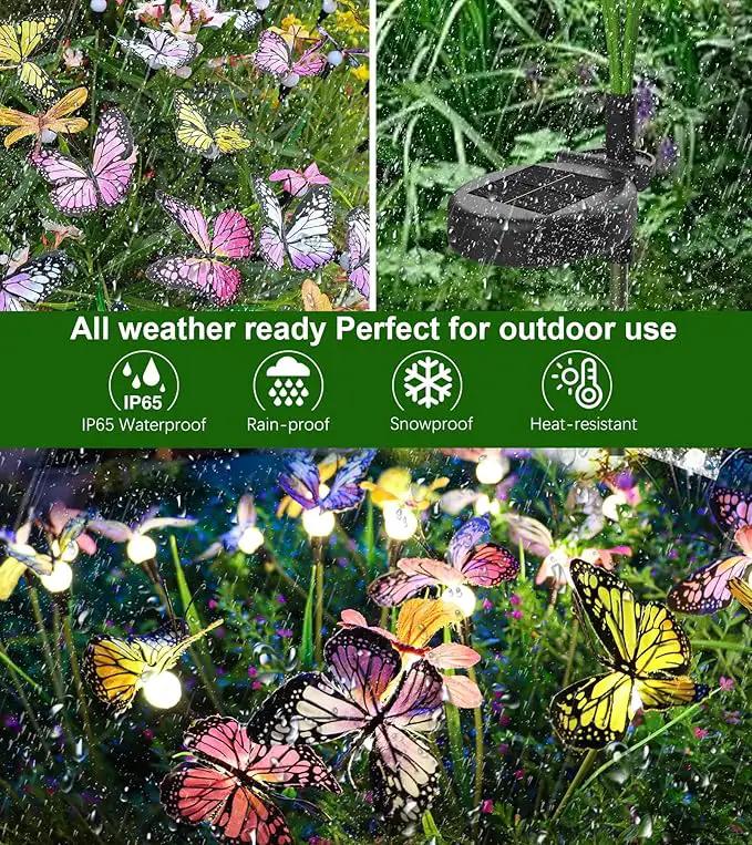 Aiscool Solar Garden Lights, Swaying Dance Butterfly Light Outside, Solar Outdoor Lights,Yard Patio Pathway Lawn Summer Decoration,Realistic Butterflies & Dragonflies(2 Pack) by GreenHaven Gardens