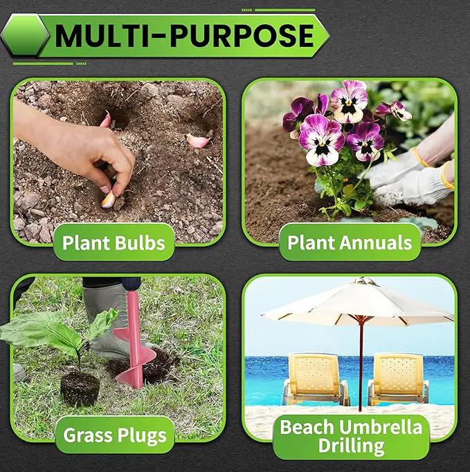 SYITCUN Auger Drill Bit for Planting - 4"X12" Heavy-Duty Garden Auger Spiral Drill Bit - Bulb Planter Tool & Auger Post Hole Digger - 3/8" Hex Drive Drill by GreenHaven Gardens
