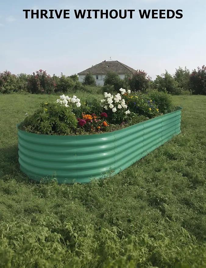 10x4x1.5ft Raised Garden Bed,Galvanized Raised Planter Boxes Outdoor with Easy Assembly, Large Garden Bed for Vegetables, Fruits, Flower,Raised Garden Bed,Green by GreenHaven Gardens