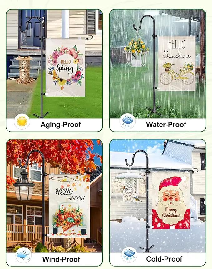XDW-GIFTS Garden Flag Stand, Sturdy 2-Pack Flag Pole Holder with Shepherd Hook for Yard Decorations Outdoor Garden Flag Holder for 14''x20'' Flags 45 in Heavy Duty Yard Flag Post Stake (Without Flag) by GreenHaven Gardens