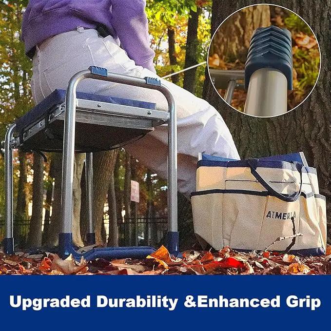 K5 Foldable Garden Kneeler Seat Heavy Duty (Detachable Cloud Kneeler Pad) Garden Stool - 2 Large Capacity Garden Tool Bags with Pockets - Portable Garden Bench for Indoor and Outdoor by GreenHaven Gardens