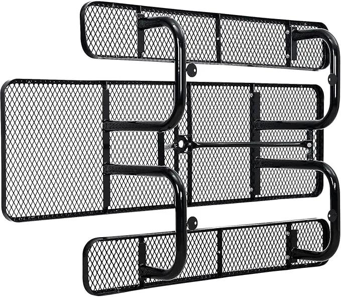 Global Industrial 8'L Rectangular Picnic Table, ADA Compliant, Expanded Metal, Black Thermoplastic Coating, Attached Benches, 1-1/2” Umbrella Pole Hole, Outdoor-Rated by GreenHaven Gardens