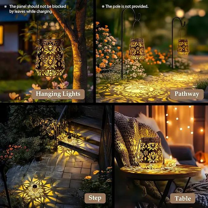 Solar Lanterns Outdoor Decor Waterproof,2Pack Flower Hanging Gifts for Women, Mom, Solar Garden Lights Metal Decoration for Outside,Yard, Patio,Garden,Porch,Pool by GreenHaven Gardens