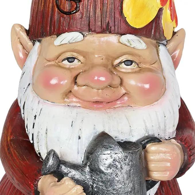Exhart Garden Gnome, Red Hat Garden Statue Sculpture with Watering Can, Outdoor Lawn and Yard Decoration, 5 x 5 x 12.5 Inch by GreenHaven Gardens