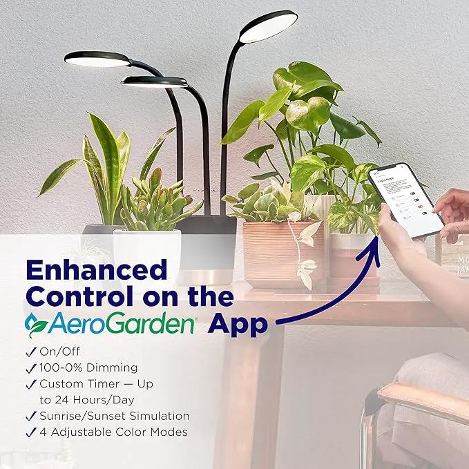 AeroGarden Trio Grow Light for Indoor Plants, Grow Live Plants Anywhere in The Home, Adjustable Light Modes, Black by GreenHaven Gardens
