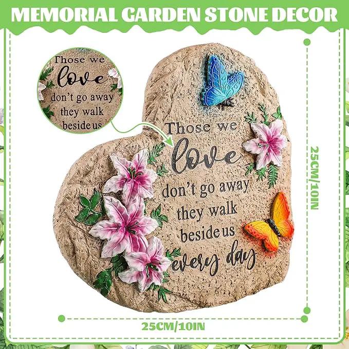 Jetec Memorial Garden Stone Sympathy Gift Decor Those We Love Don't Go Away Memorial Bereavement in Memory of Loss of Loved One Condolence Gifts for Outdoors(10 Inch) by GreenHaven Gardens
