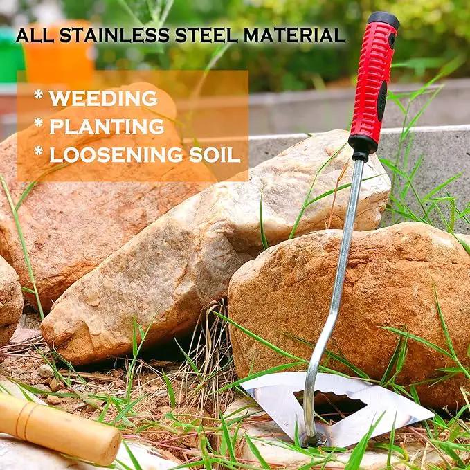 SHANFEEK Weeding Hoe Gardening Hand Tools Hollow Hoe for Weeding 15-Inch Weed Removal Tool for Yard with Rubber Non-Slip Handle(Hollow) by GreenHaven Gardens