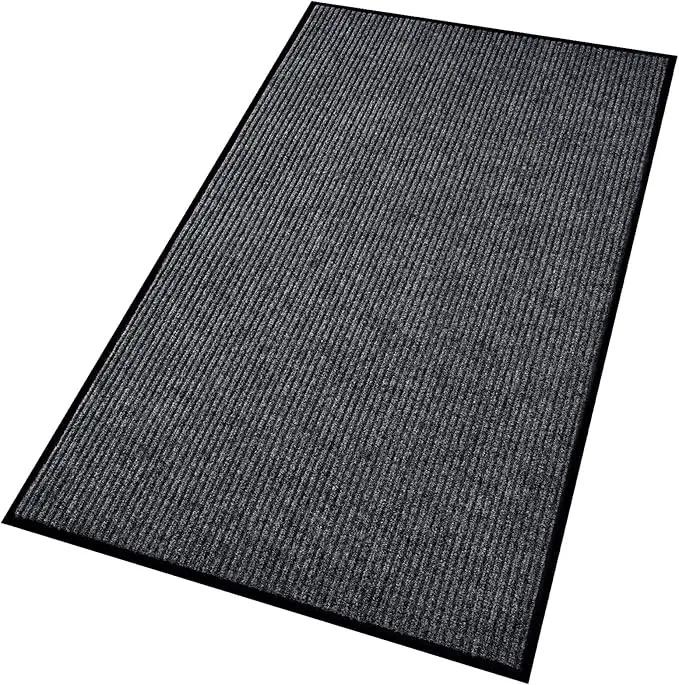 Profile Rubber Door Mat, 72x48inch, Heavy Duty, Entrance Doormat, Indoor and Outdoor, Waterproof, Easy Clean Shoe Scraper, Home Rug Welcome Mats for Entryway, Patio, Porch(Grey) by GreenHaven Gardens