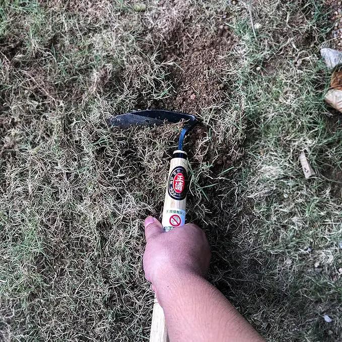 Kana Hoe 217 Japanese Garden Tool - Hand Hoe/Sickle is Perfect for Weeding and Cultivating. The Blade Edge is Very Sharp. (Beige-023) by GreenHaven Gardens