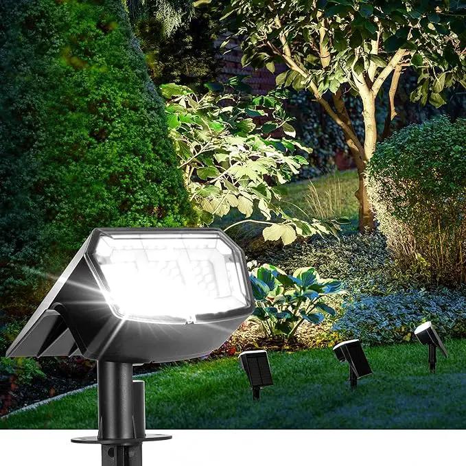 Solar Spot Lights Outdoor Waterproof 1 Pack IP65, 63 LED 3 Lighting Modes Spotlights for Outside Yard Garden House Garage Landscape Lights-Cool White by GreenHaven Gardens