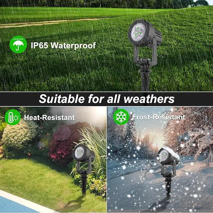 Green Solar Spot Lights Outdoor, 2 Pack Solar Landscape Spotlights IP65 Waterproof 9.8ft Cable, Auto On/Off Outdoor Wall Lights for Garden Yard Driveway Porch Walkway Pool (1-in-1) by GreenHaven Gardens