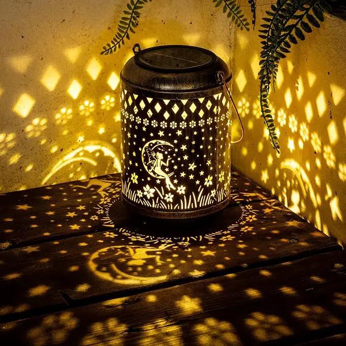 Solar Lanterns Outdoor Hanging Waterproof,Fairy Garden Decor Gifts for Women Mom, Solar Lights Metal Fall Decoration Outside for Yard, Patio,Garden,Backyard,Porch by GreenHaven Gardens