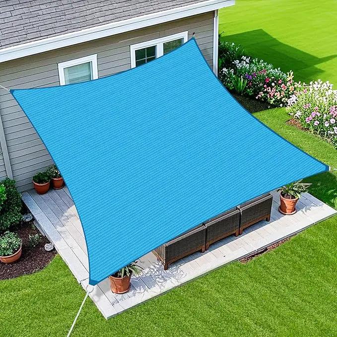 Amagenix Sun Shade Sail 16'X20' Curved Edge Outdoor Shade Canopy Turquoise Mixed Breathable 95% UV Block Shade Cloth for Patio Garden Backyard (We Make Custom Size) by GreenHaven Gardens