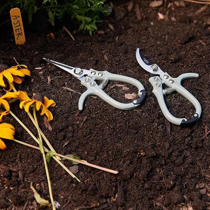 Modern Sprout Hand Pruners - Lightweight Pruning Shears W/Easy Lock- Gardening Scissors - Bypass Sharp Carbon Steel Blade - Rust Resistant - Garden Tools - Reusable Holster - Green by GreenHaven Gardens