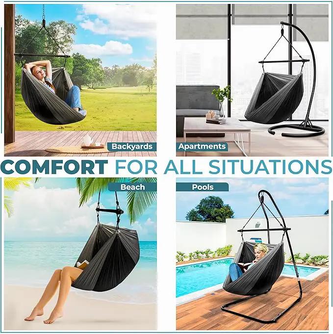 Sorbus Hanging Hammock Chair - Tree Pod Sensory Swing - Outdoor Camping Cacoon Chair - Collapsible and Lightweight Swings - Swinging Rocker Chairs for Camp, Travel, Hiking, Tent, Porch (500 lb Max) by GreenHaven Gardens
