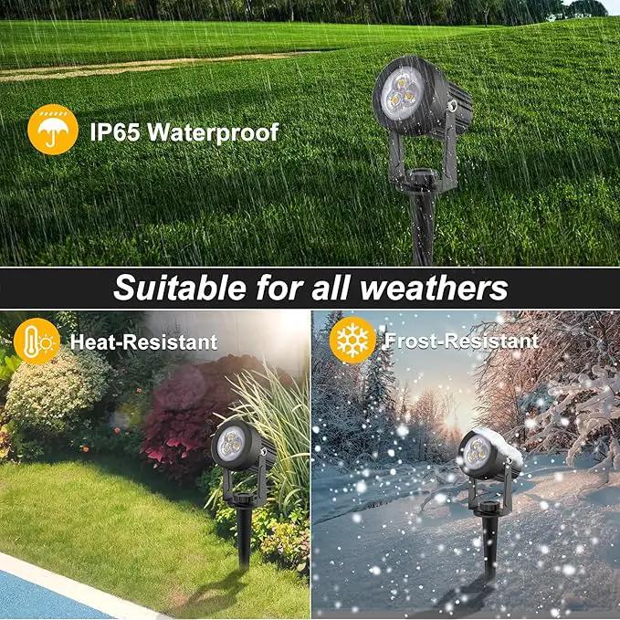 Solar Spot Lights Outdoor, Solar Landscape Spotlights IP65 Waterproof 9.8ft Cable,Auto On/Off Outdoor Wall Lights for Garden Yard Driveway Porch Walkway Pool (3000K Warm White) by GreenHaven Gardens
