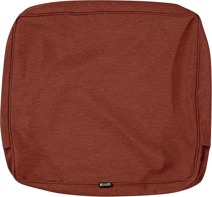 Classic Accessories Montlake Water-Resistant 19 x 20 x 4 Inch Patio Lounge Back Cushion, Heather Henna Red, Outdoor Loveseat Cushions by GreenHaven Gardens