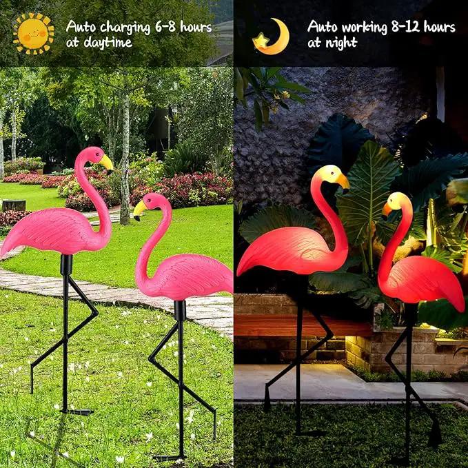 9 Pcs Flamingo Solar Lights LED Flamingo Stake Lights Waterproof Flamingo Lights for Outdoor Pink Yard Lawn Garden Ornaments Patio Pond Ground Backyard Decor Pathway Outside Decorations by GreenHaven Gardens