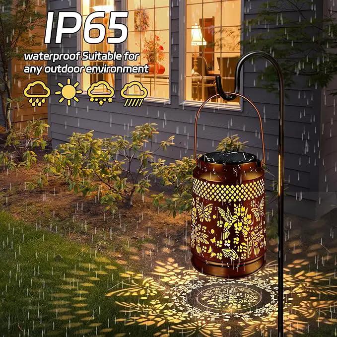 KY&BOSAM Solar Lanterns Outdoor Waterproof Hummingbird & Butterfly Lantern Garden Decor Birthday Gifts for Women Mom Metal Solar Lights Outdoor Lantern Hanging Outside for Yard Backyard Pathway Patio by GreenHaven Gardens