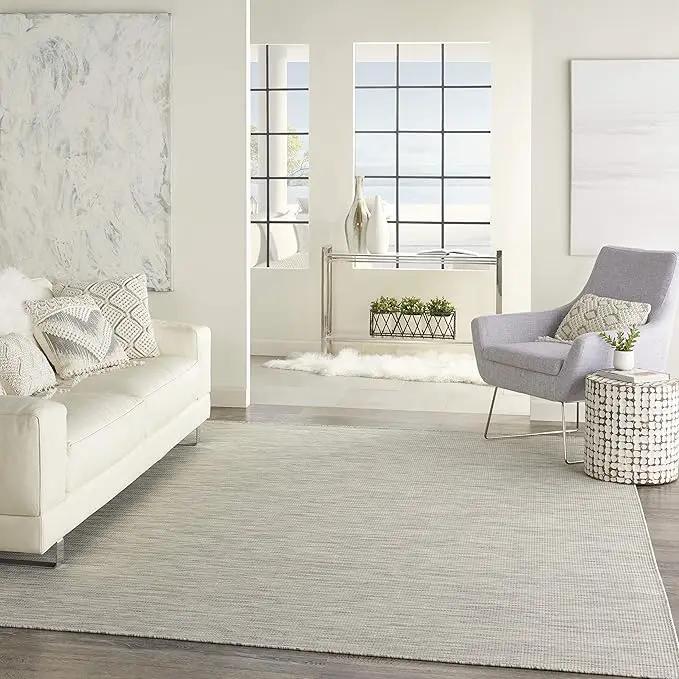 Nourison Positano Indoor-Outdoor Light Grey 5' x 7' Area Rug, Easy Cleaning, Non Shedding, Bed Room, Living Room, Dining Room, Backyard, Deck, Patio (5x7) by GreenHaven Gardens