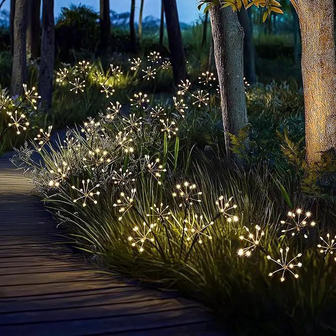 Solar Garden Decor Lights Outdoor, Solar Powered Lights Waterproof for Yard Patio Porch Flowerbed, Fairy Gardening Supplies Gifts Firwork(8 Pack Warm White) by GreenHaven Gardens