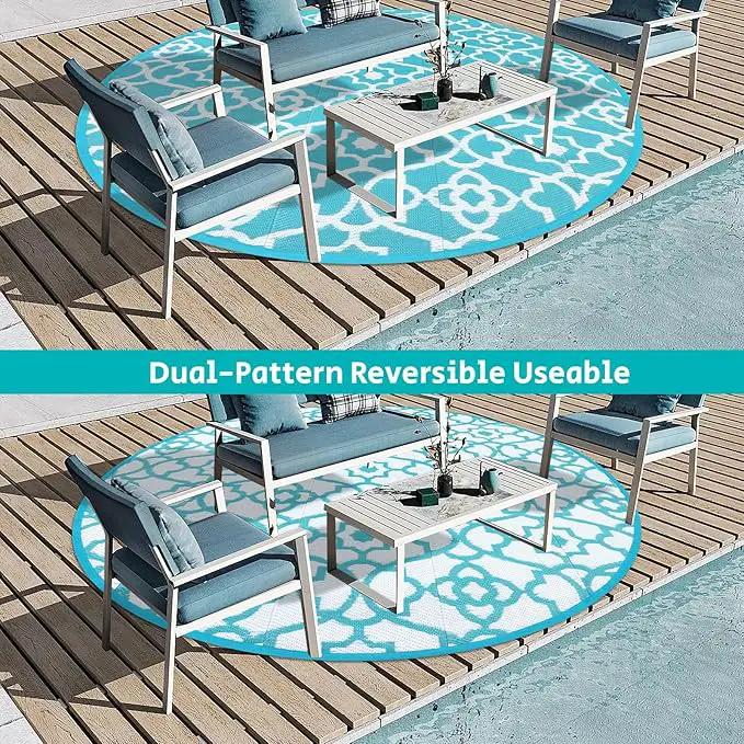 HEBE Outdoor Rug Waterproof 8ft, Plastic Straw Rug Camping Rug, Reversible Outdoor Patio Rugs RV Mat Clearance, Indoor Outside Floor Carpet for Porch,Deck,Camper,Balcony,Backyard by GreenHaven Gardens