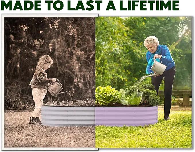 Galvanized Raised Garden Beds Outdoor // 4×2×1 ft Planter Raised Beds for Gardening, Vegetables, Flowers // Large Metal Garden Box (Lavender) by GreenHaven Gardens