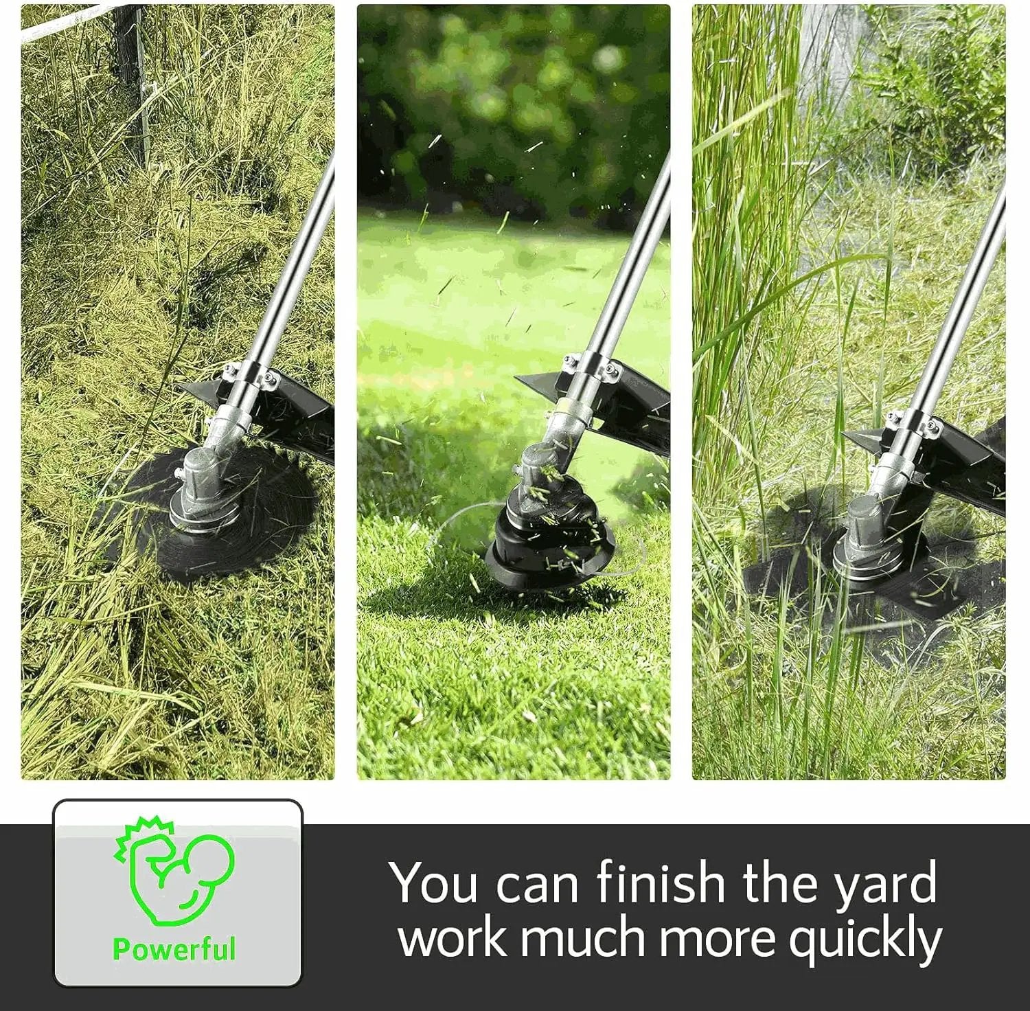 58CC Weed Wacker, Weed Eater Gas Powered 4 in 1 Cordless, String Trimmers 2-Cycle Gas Brush Cutter Weed Wacker Straight Shaft Gas Grass Trimmer for Lawn and Garden Care Trimming (Green) by GreenHaven Gardens