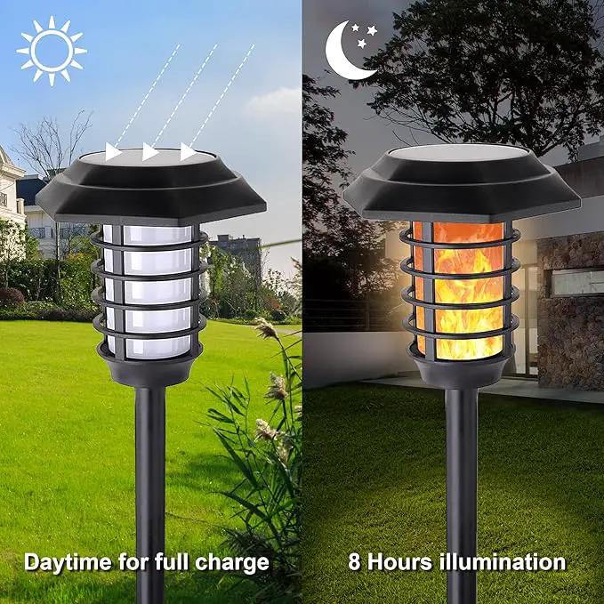 2Pack Solar Flame Lights Outdoor Solar Torch Lights Flickering Flame Solar Powered Auto On/Off Waterproof Security Path Lights for Walkway Garden Yard (66 LED) by GreenHaven Gardens
