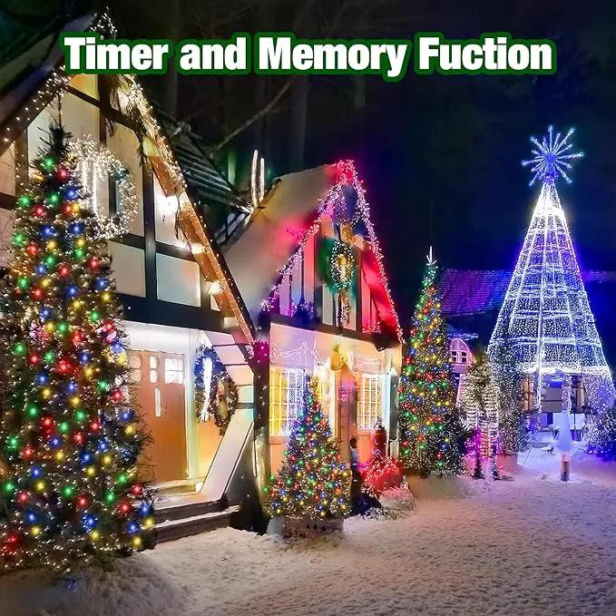 Christmas Light 1000 LEDs 336ft Green Cable Wire Fairy String Tree Twinkle Lights IP44 Waterproof 12 Modes for Christmas Party, Halloween, Outdoor, Garden, Wedding, Home Decoration (Purple) by GreenHaven Gardens