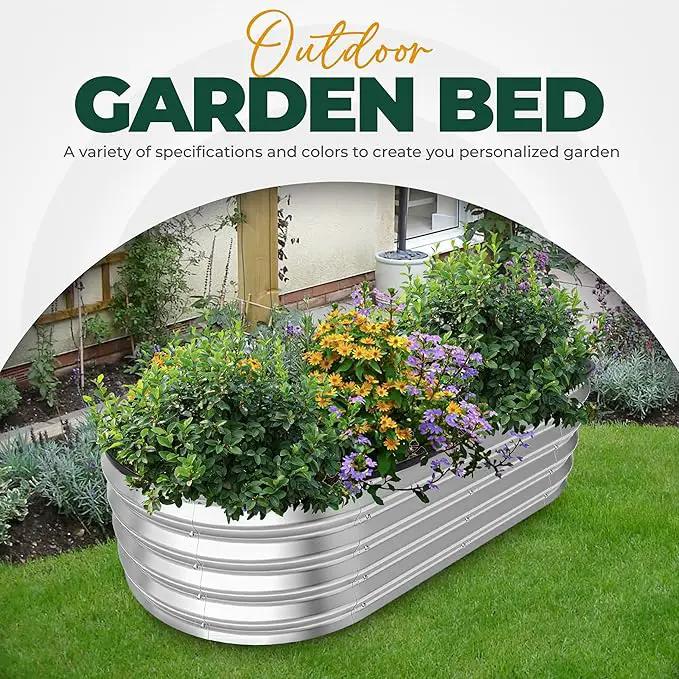 Utopia Home Galvanized Raised Garden Bed, 4 by 2 feet Lightweight Planter Boxes Outdoor with Easy Assembly, Large Garden Bed for Vegetables, Fruits, Flowers, Silver, Pack of 2 by GreenHaven Gardens