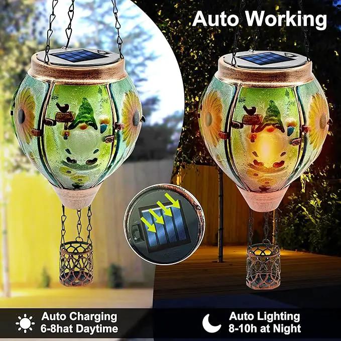 Solar Hot Air Balloon Lantern with Flame, Solar Hot Air Balloon Waterproof Lantern for Garden Farmhouse Decoration (GardenGnome2pcs) by GreenHaven Gardens