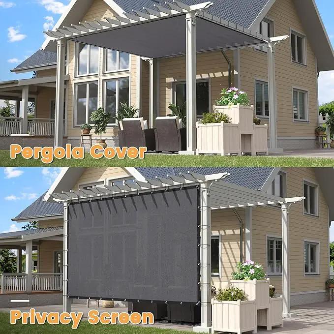 VICLLAX Shade Fabric Sun Shade Cloth with Every 2 FT Grommets for Patio Garden Pergola Cover Canopy 3x18 FT, Grey by GreenHaven Gardens