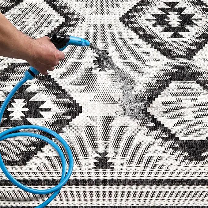 Keen Home Design Outdoor Rug - 8x10 Washable Indoor/Outdoor Rug for Patio, Balcony, Kitchen, Garden, Beach, Deck and Porch. Size: 7'9" x 10'2" by GreenHaven Gardens