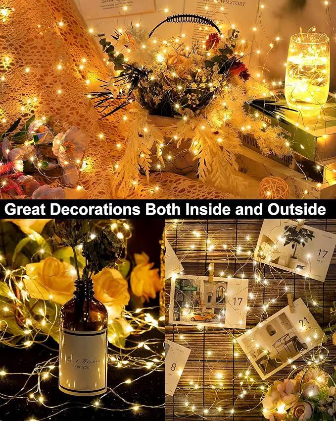 Treela 9 Pack Solar String Lights for Outside, 39 ft 100 LED Outdoor Fairy Lights Waterproof Copper Wire 8 Modes Solar Twinkle Lights for Patio Garden Tree Yard Party Decor(Warm White) by GreenHaven Gardens