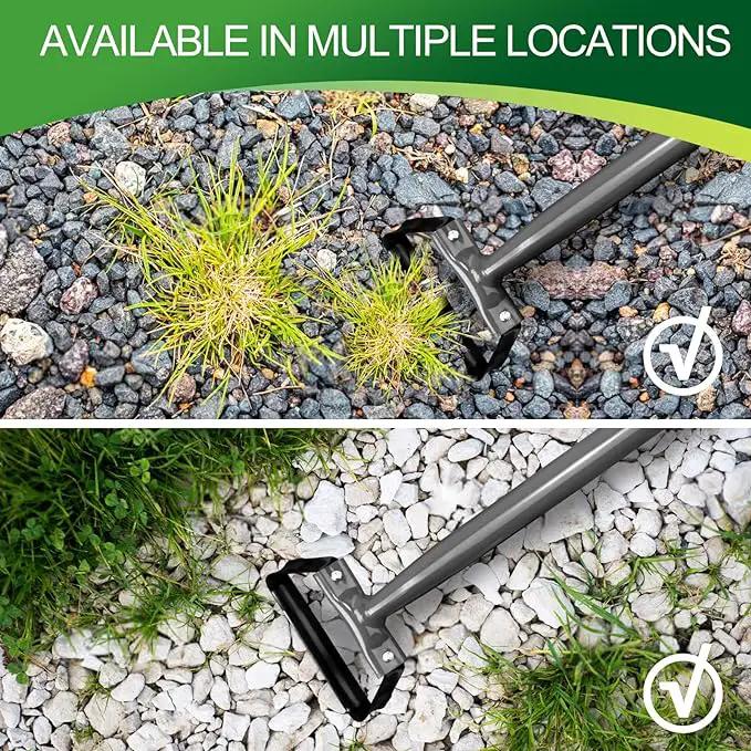 Walensee Mini Action Hoe for Weeding Stirrup Hoe Tools for Garden Hula-Ho with 14- Inch Scuffle Loop Hoe Gardening Weeder Cultivator, Sharp Durable Metal Handle Weeding Rake with Cushioned Grip, Grey by GreenHaven Gardens