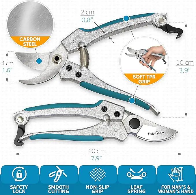 Gardening Tools Set from Alloy Steel - Heavy Duty Garden Tool Set with Light & Rubber Non-Slip Handle - Gardening Tool Kit - Ergonomic Garden Hand Tools - Gardening Gifts for Men and Women by GreenHaven Gardens