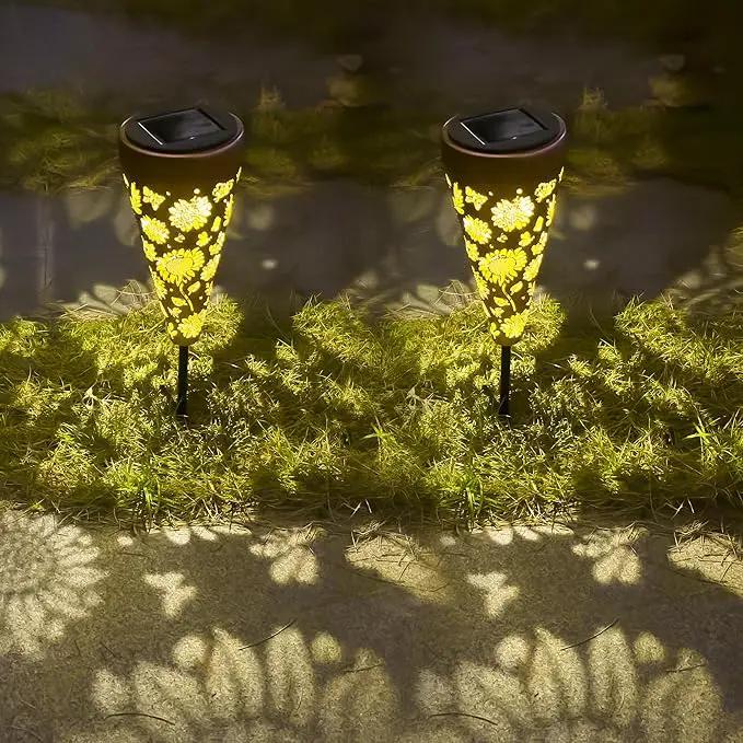 2 Pack Sunflower Solar Pathway Lights Outdoor, Waterproof Solar Walkway Lights Garden Decor, Pathway Landscape Lights for Backyard Patio Path Yard Lawn Walkway by GreenHaven Gardens