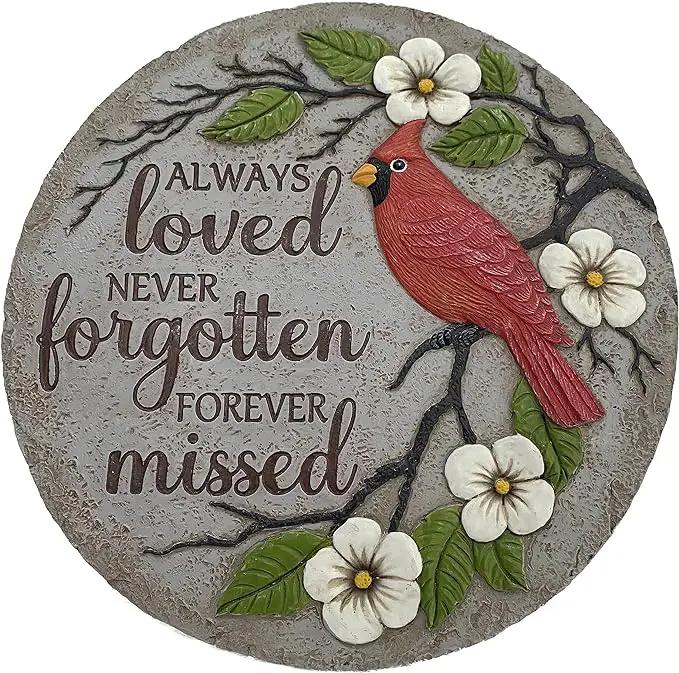 Cardinal Memorial Stones, Garden Memorial Stones for Loved Ones, Garden Stones in Memory of Loved Ones, Sympathy Gifts, Memorial Gifts Loss of Mother, Father TNS5 by GreenHaven Gardens