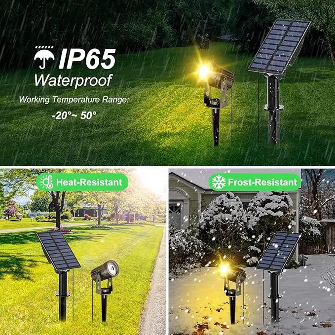 T-SUN Solar Spotlights Outdoor Waterproof, Solar Landscape Spotlights, Solar Powered Spot Lights for Trees, Flag, Garden, Pond, Pathway, Pool Area(Warm White) by GreenHaven Gardens