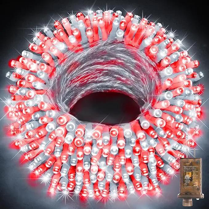 KNONEW 403ft 1000 LED Christmas String Lights Outdoor 8 Modes & Timer Fairy Light Plug in Waterproof for Xmas Yard Tree Wedding Party Holiday Decorations (Red and White) by GreenHaven Gardens