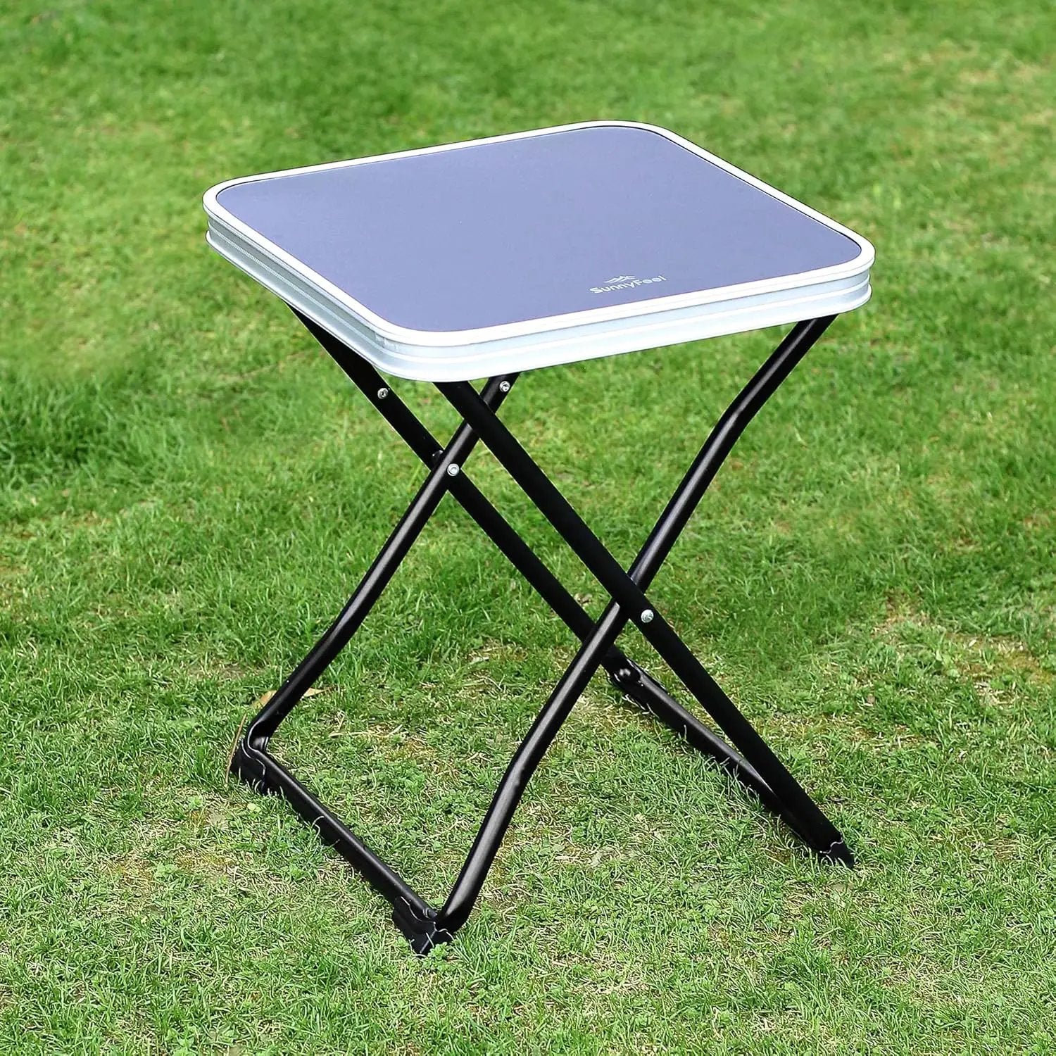 SUNNYFEEL 3 in 1 Folding Camping Table and Stool, Footrest, Lightweight Up to 300 LBS, Easy to Carry, Portable Camp Stool for Beach, Fishing, Trip, Picnic, Lawn, Concert Outdoor by GreenHaven Gardens