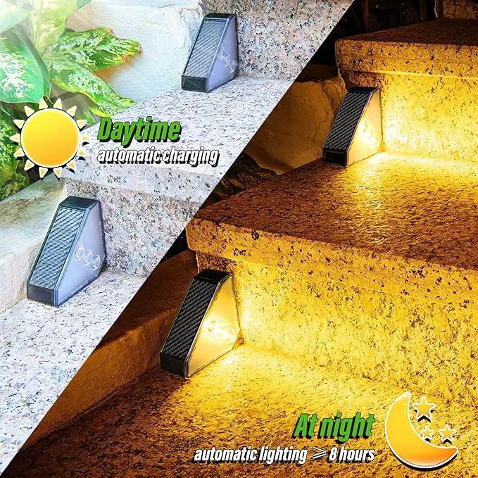 JSOT Solar Step Stair Lights Outdoor Yard Decor 12 Pack, IP65 Waterproof Deck Lighting for Outside Solar Powered, Solar Garden Light Decor for Fence, Backyard, Front Porch Step, Balcony, Wall, Patio by GreenHaven Gardens
