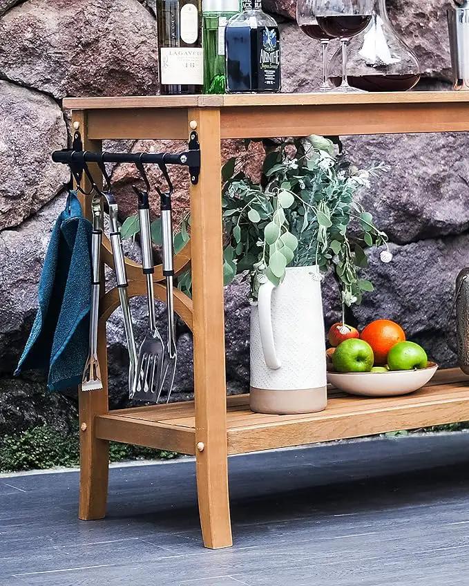 Cambridge Casual Chester Teak Wood Outdoor Console Table – Durable Accent Table for Patio, Deck, Porch and Garden - Perfect for Displaying Plants, Décor, Beverage and Other Outdoor Essential by GreenHaven Gardens