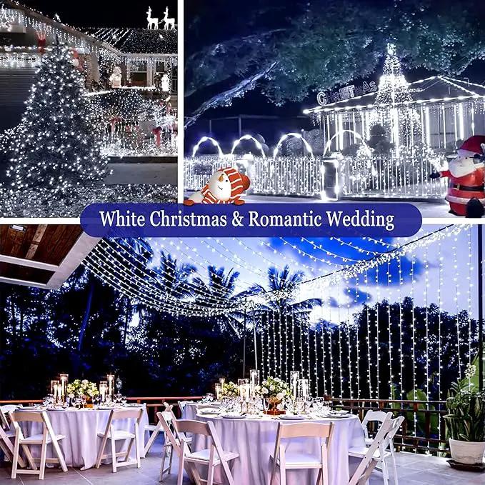 KNONEW 197FT 500 LED Christmas Lights Outdoor String Lights 8 Modes & Memory Fairy Light Plug in Waterproof LED String Lights for Xmas Yard Tree Wedding Party Holiday Decorations (Cool White) by GreenHaven Gardens