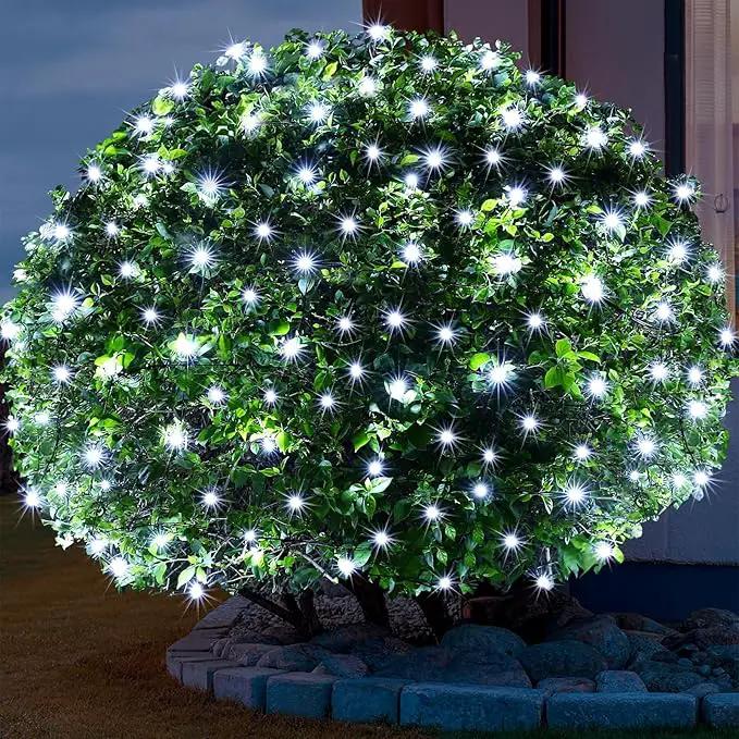 6Ftx4Ft LED Christmas Net Lights Green Wire,Connectable UL Certified Waterptoof Net Lights for Bushes Trees Shurb Garden Outdoor Christmas Decorations by GreenHaven Gardens